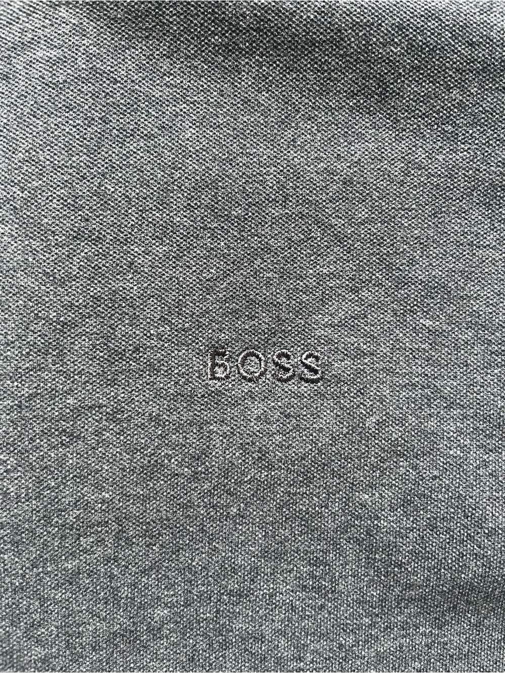 Boss Men's Gray Polo Shirt - Heathered Short Sleeve - Picture 4 of 5